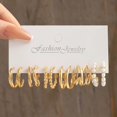 thumbnail image 1 of Conjunto de aretes de metal con diseño geométrico cuadrado, conjunto de aretes con diseño de viento, fácil de usar, material de metal duradero, estilo moderno, 1 of 6