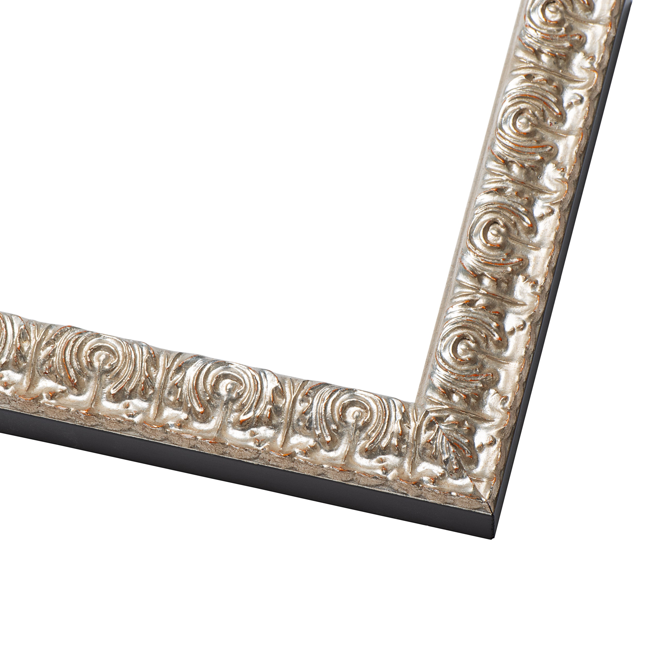 18x24 Frame Silver Versailles Ornate Solid Wood Picture Frame | 1 Inch Moulding Width | Interior