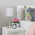 thumbnail image 5 of Simple Designs Brushed Nickel Tapered Table Lamp with Polka Dot Fabric Drum Shade, 5 of 5