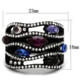 thumbnail image 2 of Luxe Jewelry Designs Black Ion Plated Stainless Steel Women's Ring with Multicolor Crystals - Size 8, 2 of 4