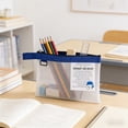 thumbnail image 4 of Blue Pvc Clear Handbag Zipper File Bag For Student A4 Storage 1Pc, 4 of 7