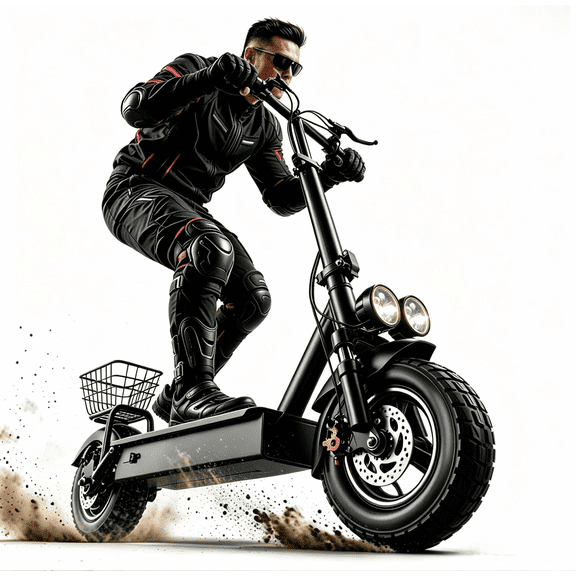 Off Road Electric Scooter,Peak 1200W 45Mile Long Range 25Mph 3Speed, Dual & Seat Suspension All Terrain Tire Ride Heavy Duty Foldable Scooter with Seat UL2272