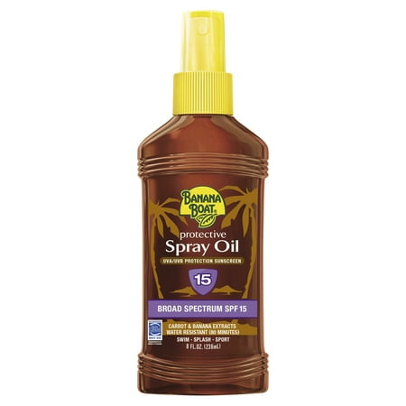 Deep Tanning Dry Oil - Banana Boat Deep Tanning Oil Pump Spray Sunscreen Broad Spectrum SPF 15 - 8 Ounces