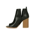 thumbnail image 4 of Women Leatherette Peep Toe Split Chunky Heeled Booties 18642, 4 of 6