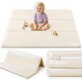 thumbnail image 1 of Alfombra de juego de espuma para bebé: piel sintética impermeable para niños, alfombrilla de juego para el suelo, alfombrilla gruesa para parque l, colchón acolchado (beige-Faltbale), 1 of 5