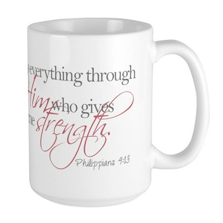 

CafePress - He Gives Me Strength Mugs - 15 oz Ceramic Large Mug