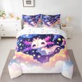 thumbnail image 2 of Manfei Cute Axolotl Twin Bedding Sets 7pcs for Kids, Glitter Stars Galaxy Bedding Comforter Set, Kawaii Animal Sheet Sets, Luxury Bedroom Decor, 2 of 8