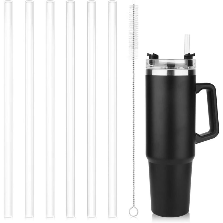 AIERSA 6Pcs Replacement Black Straw for Stanley 40oz Cups,Plastic Reusable  Straw for Stanley Quencher H2.0 FlowState Tumbler, Long Straws with
