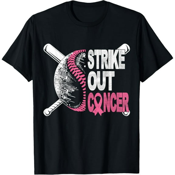 Strike Out Cancer Breast Cancer Awareness Baseball Warrior T-Shirt