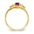 thumbnail image 2 of Solid 14k Yellow Gold Diamond and Garnet January Red Gemstone Engagement Ring Size 7 (.01 cttw.), 2 of 6