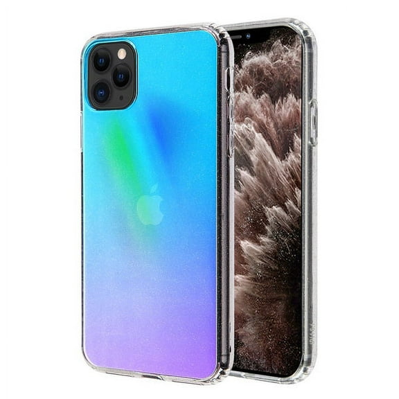 Apple iPhone 11 PRO MAX Phone Case Hybrid Gradient Transparent Colorful Stars Aurora Cover   Soft TPU Bumper Frame Holographic Rainbow Bling Glitter Impact Resistant Cover for iPhone 11 Pro Max /6.5"