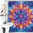 thumbnail image 3 of Kaleidoscope Mandala Colorful Floral Boho Shower Curtain for Bathroom with 12Hooks, Polyester Fabric Thick Shower Curtain Washable Waterproof Curtain, 3 of 6
