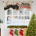 thumbnail image 3 of Retro Merry Christmas Tie Up Valances Curtain, Black Cat with Red Hat Xmas Color Light Adjustable Rod Pocket Short Window Treatment Tie Up Curtains Valances for Kitchen Living Room Bathroom 60x18 In, 3 of 9