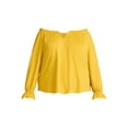 thumbnail image 5 of Terra & Sky Women's Plus Off the Shoulder Top with Long Sleeves, Sizes 0X-5X, 5 of 5