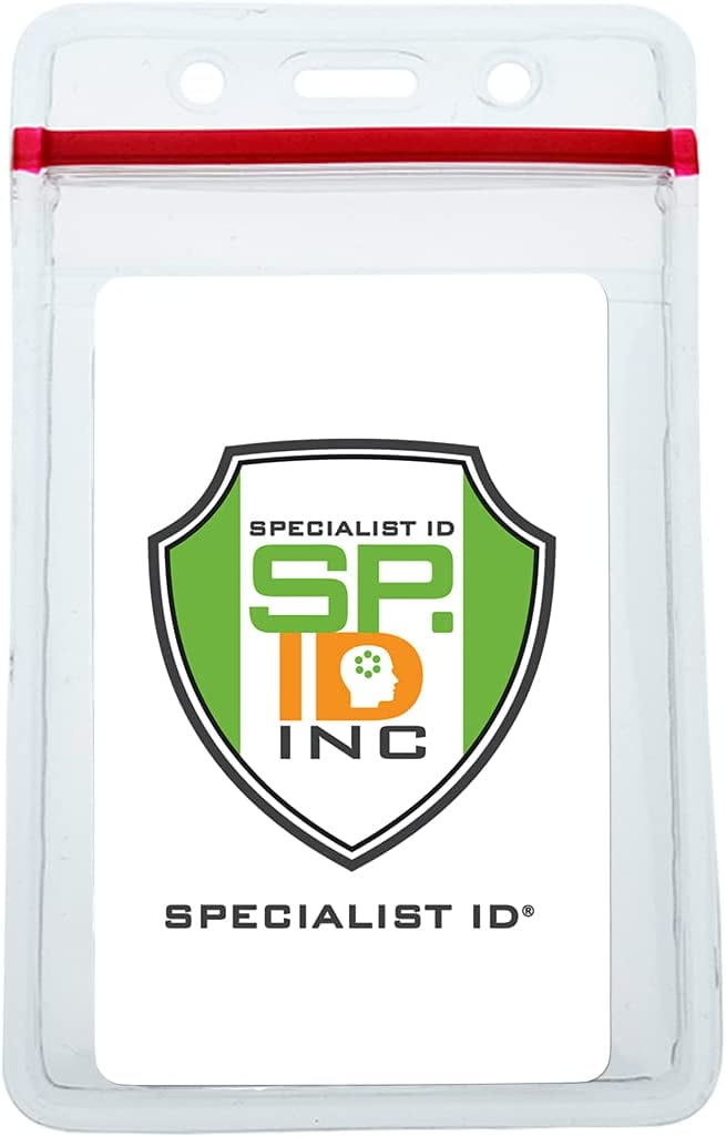 Premium Clear Hard Plastic Vertical Badge Holder by Specialist ID 5 Pack 