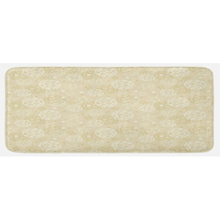 

Ivory Kitchen Mat Science Molecules Motif Chemical Bonds Circular Atoms in Soft Toned Form Design Plush Decorative Kitchen Mat with Non Slip Backing 47 X 19 Cream White by Ambesonne