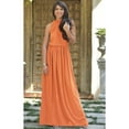 thumbnail image 3 of KOH KOH Long Sleeveless Bridesmaid Wedding Party Guest Summer Flowy Casual Brides Formal Evening Sexy Halter Neck Maxi Dress Gown For Women Fire Brick Orange X-Small US 2-4 NT012, 3 of 6