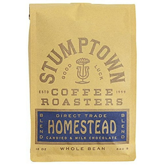 Stumptown Coffee Roasters, Medium Roast Whole Bean Coffee - Homestead Blend 12 Ounce Bag with Flavor Notes of Milk Chocolate, Cherry and Orange