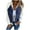 Blue, variant on Women's Denim Jacket 2024 Autumn Winter Patchwork Design Casual Fashion Distressed Shoulder Sleeve Coat