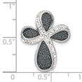 thumbnail image 3 of Sterling Silver Crystal Blue Laser Glitter Texture Pendant, 3 of 4