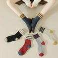 thumbnail image 7 of YooGuoGuo Preppy Wool Socks for Women Vintage Striped Ankle Fuzzy Socks Thick Ribbed Knit Winter Socks Japanese Fairycore Socks, 7 of 7