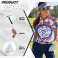 thumbnail image 5 of Garronmavis Short Sleeve Golf Shirts for Women Size M 1/4 Zip Tennis Shirts Collar Workout Tops Womens Flag Golf Shirt, Ameircan Flag Tie-Dye, 5 of 7