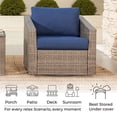 thumbnail image 3 of CHITA Outdoor Swivel Gray Wicker Chair with Cushion, Blue, 3 of 8