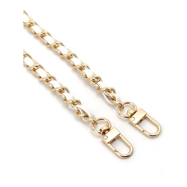 Innerwin Purse Strap Handbag Adjustable Straps Crossbody Belt Fashion Replacement Chain Shoulder Light Gold Chain (White Leather)