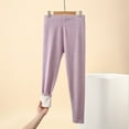 thumbnail image 4 of Fiaer Lined Leggings Women Thermal Oversized Slim Fit Stretchy Pants Warm High Waisted Base Layer Trousers for Cold Weather Light Purple XXXL, 4 of 5