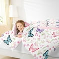 thumbnail image 4 of Manfei Cute Butterflies Bedding Comforter Set,Flying Animal Twin Comforter Sets,Pink White Cyan Bedding Set For Girls Kids,Super Cozy Room Decor Reversible,2-Piece, 4 of 8