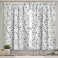 thumbnail image 2 of Ambesonne Leaf Valance & Curtain, Minimalist Eco Pattern, 55"x45", Grey White, 2 of 7