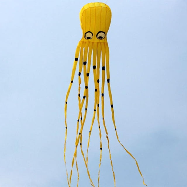 8M Octopu Fly Kite con y herramienta de actividades de jardín de cuerda, grande Amarillo shamjiam volar cometas