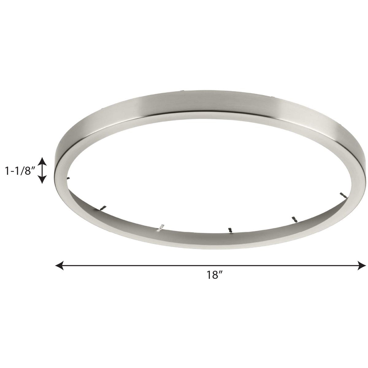 Progress Lighting, Everlume, 1-Light, Flush Mount, Brushed Nickel, Edgelit Round Trim Ring