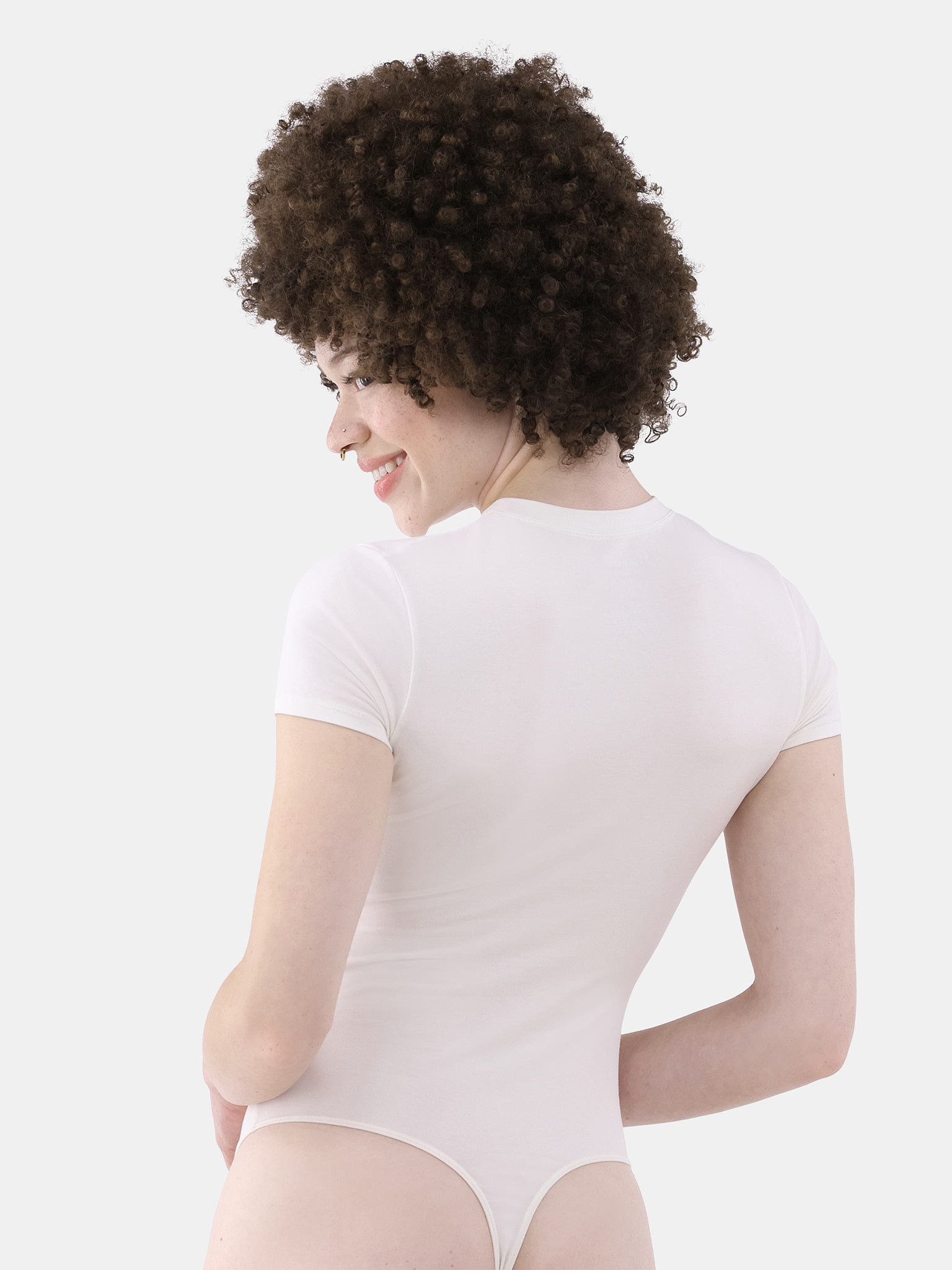No Boundaries Cotton Stretch Jersey T-Shirt Bodysuit, Women’s XS-3XL