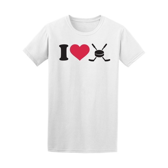 I Love Hockey Sticks And Puck Tee Men's -Image by Shutterstock