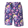 thumbnail image 4 of Cauagu Skull colorful mushroom Print Men's Swim Trunks,Hawaiian Bathing Suit Swimsuits Beach Shorts with Pockets for Men Quick Dry Swimming Board Shorts-XX-Large, 4 of 6