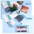 thumbnail image 5 of 6pcs Multipurpose Nylon Mesh Transparent Cosmetic Bag Makeup Travel Cases Pencil Case Travel Organizers Zipper File Bag for Vacation, Bathroom and Organizing (a4/a5/Aa6 2pcs/each) blue, 5 of 9