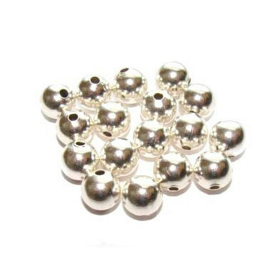 8mm 50 Beads Silver-Plated Brass Round Beads ForJewelry Making
