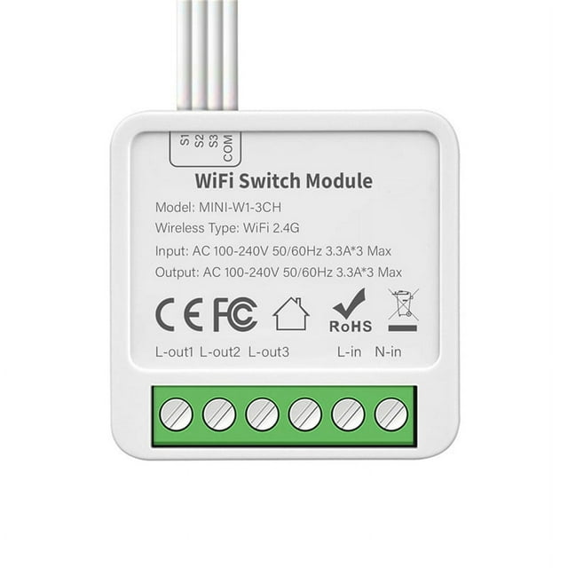 3-Way On/Off Switch Graffiti Smart WiFi Smart 3-Way On/Off Switch Mini Concealed Box Switch,1 x Tuya Smart Switch 1 x English Instruction Manual