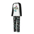 thumbnail image 3 of Elippeo Christmas Family Pajamas Matching Set Contrast Color Long Sleeve Tops and Dinosaur Print Pants Sleepwear, 3 of 10