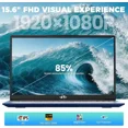 thumbnail image 3 of 15.6'' FHD Laptop Computer, 16GB RAM 1TB SSD, Type-C 65W PD Fast Charger, Windows 11, Intel N100 Processor(Beat to i3 1115G4, Up to 3.4GHz), Fingerprint, Backlit keyboard (Blue), 3 of 9