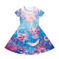 thumbnail image 4 of Binienty Axolotl Dress for Girls 3-4 Cute Soft Short Sleeve Dress Kids Lightweight A-Line Sundress with Pockets Children Summer Outfits, 4 of 6