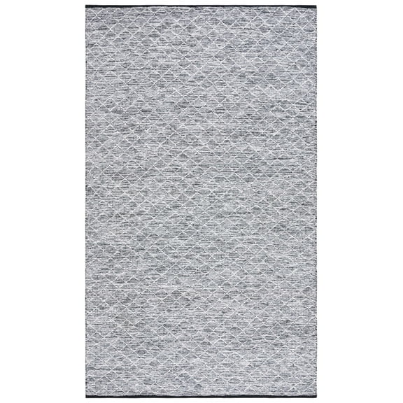 SAFAVIEH Ebony Aisha Diamond Cotton Area Rug, Ivory/Black, 3' x 5'