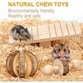 thumbnail image 5 of ODOMY 10 Pcs/set Hamster Toy Set Wooden Dumbbells Teeth Care Molar Toy Natural Wooden Exercise Bell Roller Toy, 5 of 10