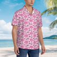 thumbnail image 2 of Lsque Cute Watermelon Flamingo pattern Hawaiian Shirt for Men, Unisex Summer Beach Casual Short Sleeve Button Down Shirts-Medium, 2 of 9