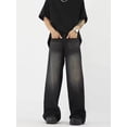 thumbnail image 4 of Pantalones vaqueros para mujer, estilo americano, sencillos, retro, degradados, combinables, encantadores, informales, holgados, de calle, elegantes, de pierna ancha, para estudiantes, nuevos, 4 of 6