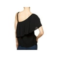 thumbnail image 2 of Sanctuary Clothing Womens Ruffled One Shoulder Blouse, Black, X-Large, 2 of 2