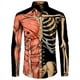 thumbnail image 2 of Camisa con botones de esqueleto con estampado 3D divertido para hombres y mujeres, camisetas de manga larga para carnaval, Halloween, Cosplay, ropa de calle unisex para hombre, 2 of 4