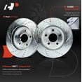 thumbnail image 3 of A-Premium 11.93 inch (303mm) Front Drilled and Slotted Disc Brake Rotors Compatible with Select Chevrolet, Buick, Cadillac, Pontiac Models - Impala/Camaro/LeSabre/Seville/Firebird, 3 of 8