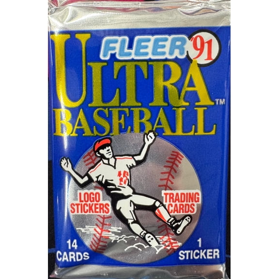 1991 Fleer Ultra Baseball 2 packs - 14 cards 1 sticker each